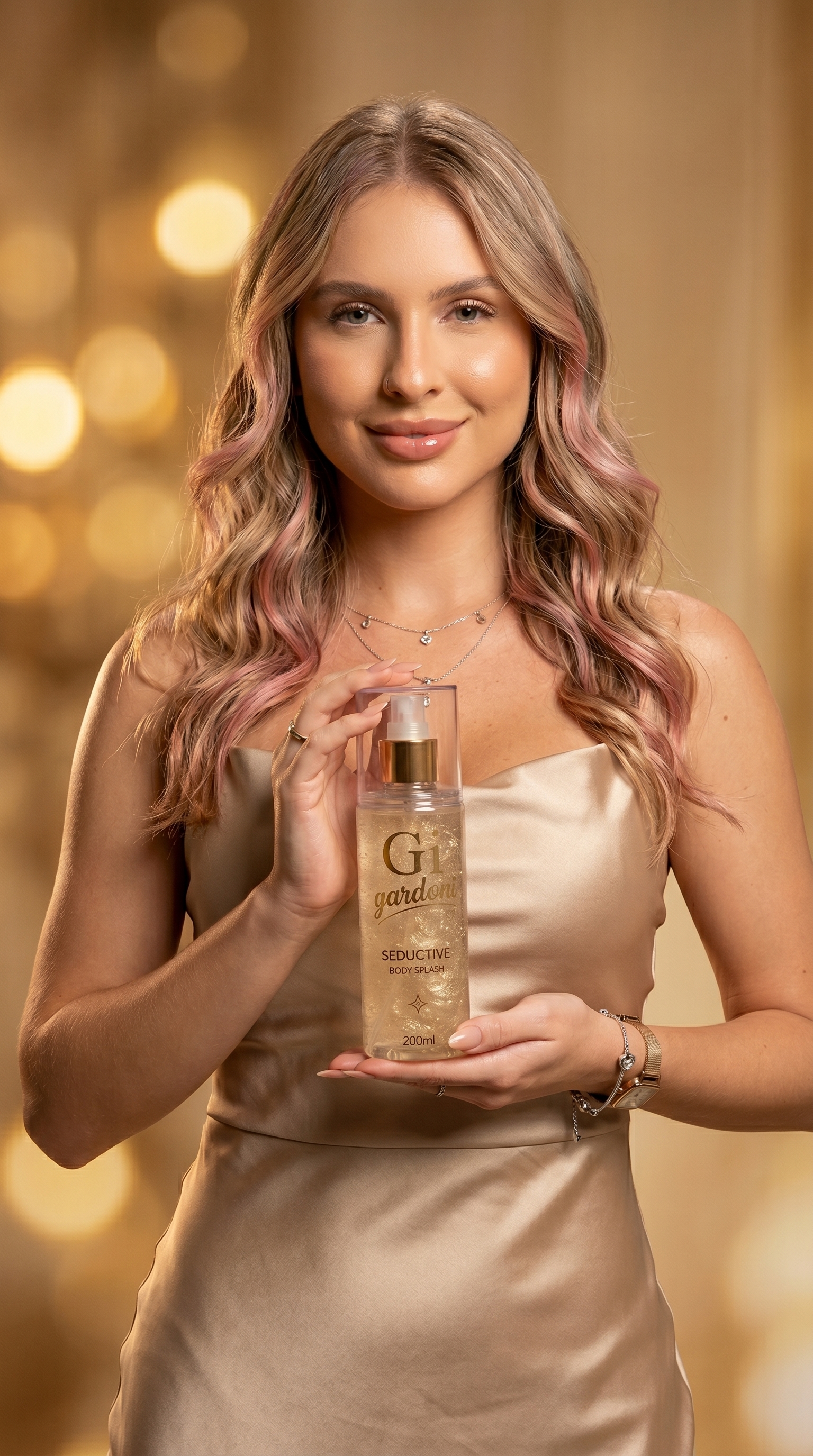 Gi Cardoni com o Body Splash